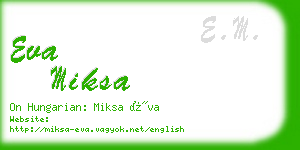 eva miksa business card